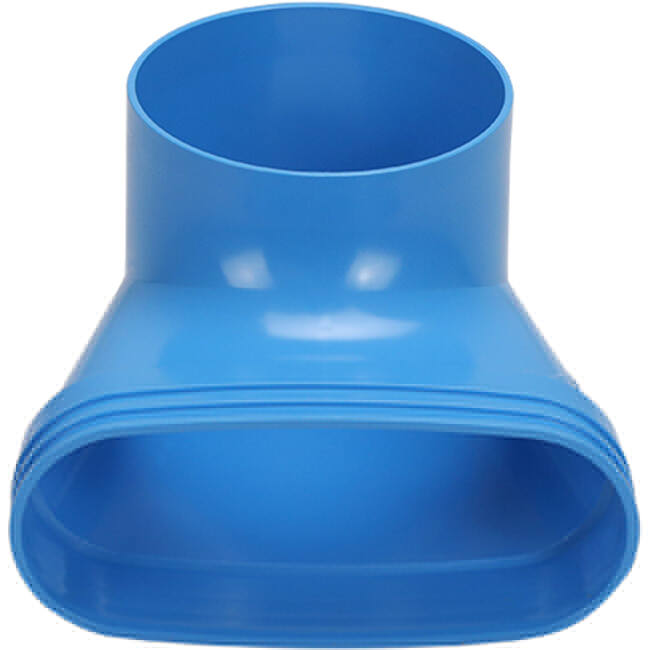 Wavin Ventiza Endstück 90 Grad PVC oval 195x80x100 mm mit Durchmesser 125 mm M/M