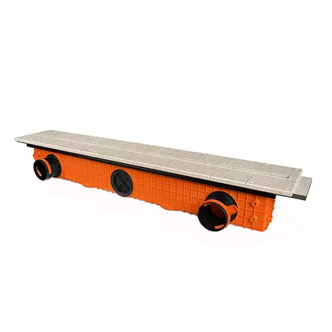 Ergovent verputzbarer rahmenloser Schlitzdurchlass 1050 mm mit Anschlussdurchmesser 90 mm - Modular - 1 Schlitz