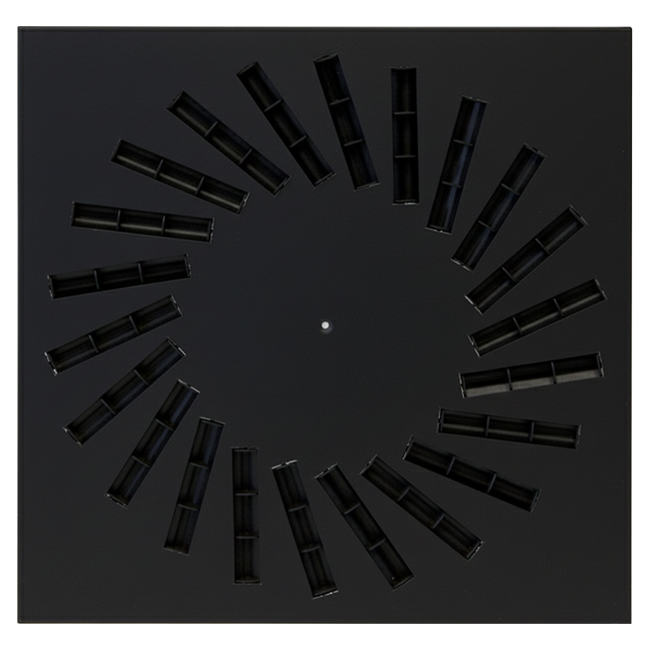 Drallauslass aus Stahl mit verstellbaren Leitblechen - 500x500 mm - RAL 9005