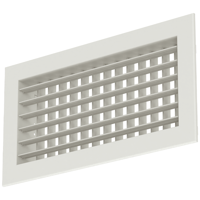Doppeltes verstellbares Wandgitter aus Aluminium - mit Reibungsfedern - 200x200 mm - RAL 9010