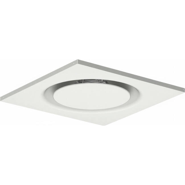 Runder Deckenluftdurchlass aus Stahl für Zu- und Abluft 595x595 mm - 250 mm - RAL 9010
