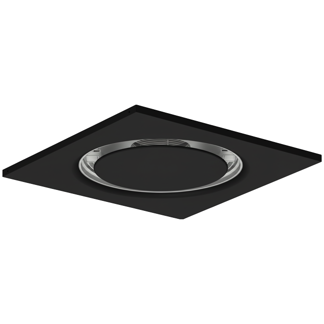 Runder Deckenluftdurchlass aus Stahl für Zu- und Abluft 595x595 mm - 160 mm - RAL 9005