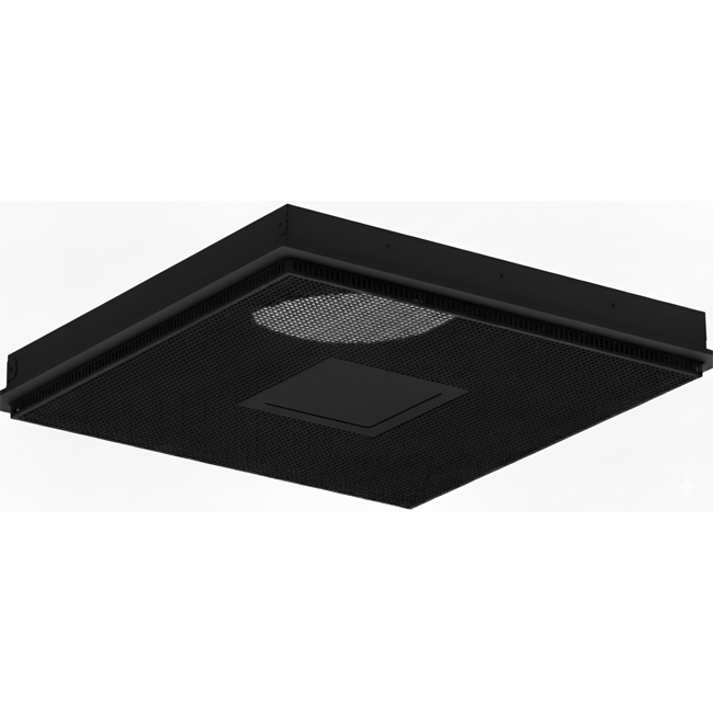 Perforierter Deckenauslass für Zu- und Abluft 595x595 mm - 250 mm - RAL 9005