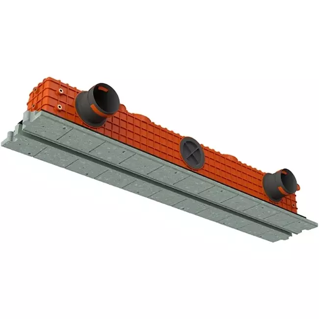 Ergovent verputzbarer rahmenloser Schlitzdurchlass 1050 mm mit Anschlussdurchmesser 90 mm - Modular - 1 Schlitz