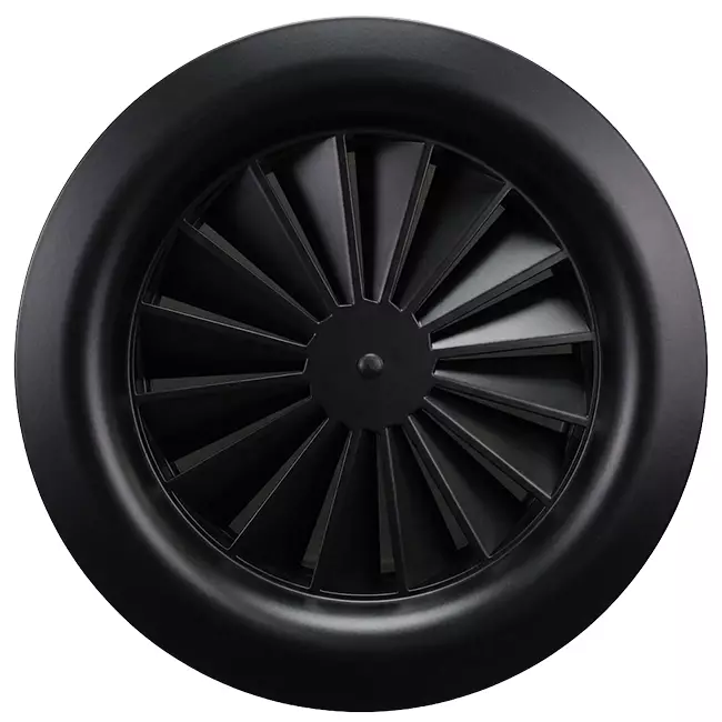 Drallauslass rund 315mm Zentralschraube - SWR 315 RAL 9005 30% Glanz
