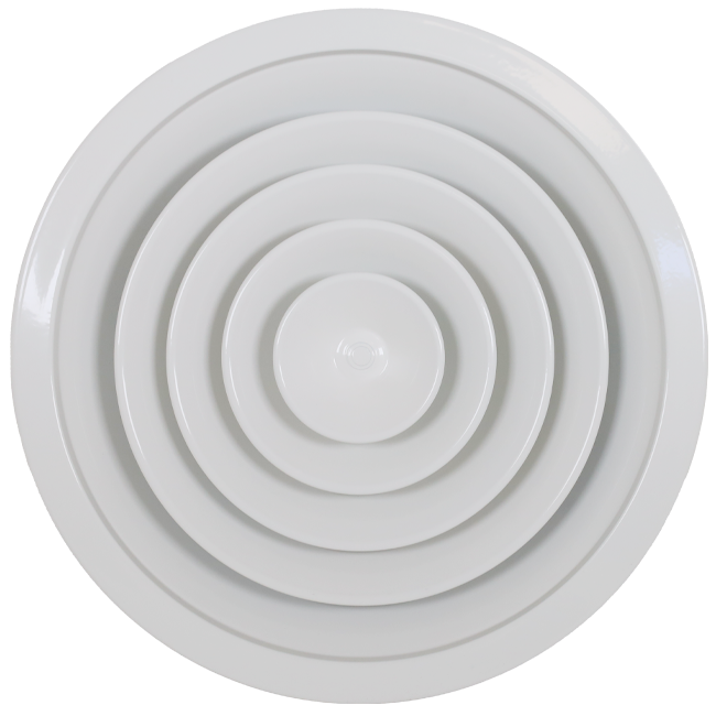 Deckendiffusor rund mit festem Muster Ø 300 mm - RAL9010