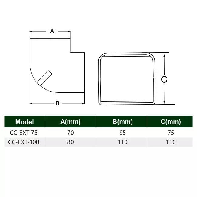 ClimaConnect Außenbogen für Montageschacht 100 mm - RAL 9010