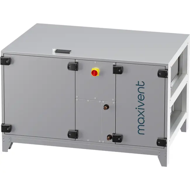 Maxivent WTW-Lüftungsgeräte mit Wärmerad, 3400 m³/h, mit Warmwasserregister, horizontal links – RHE 3400 H WOJL