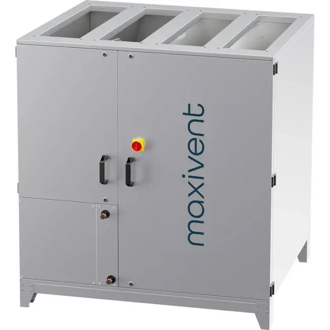 Maxivent WTW-Lüftungsgeräte mit Wärmerad, 1050 m³/h, mit Warmwasserregister, vertikal links  – RHE 1050 V WOJL