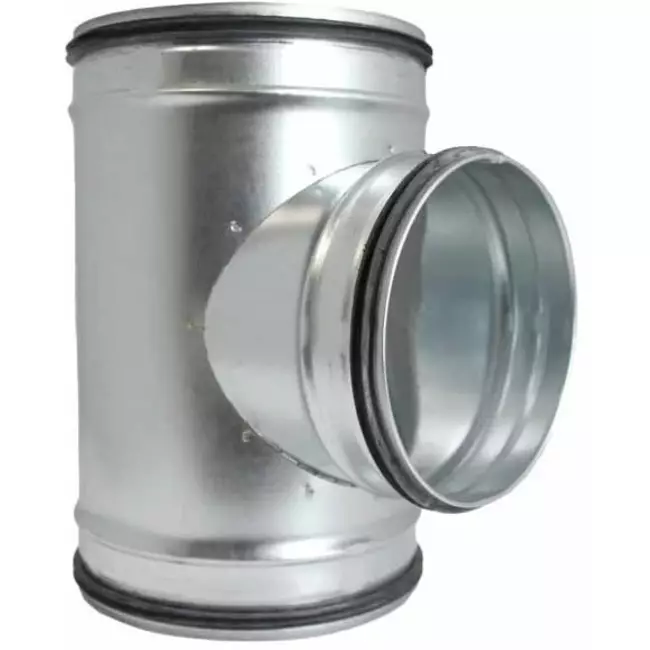 Wickelfalz T-Stück 90° Ø 160mm mit Abzweigung nach Ø 160mm
