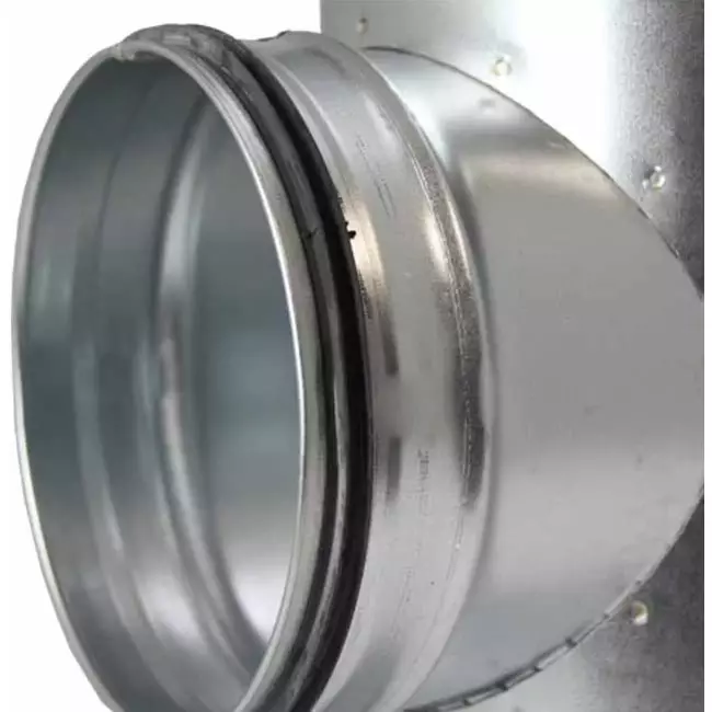 Wickelfalz T-Stück 90° Ø 160mm mit Abzweigung nach Ø 160mm
