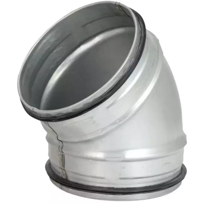 Kurzer Wickelfalz Bogen 45° Ø 125mm
