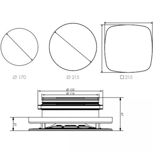 Vent-Axia UniflexPlus RVG 125mm einstellbares Ventil groß - weiß