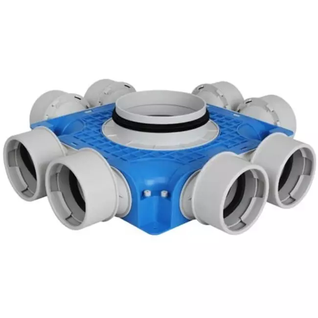 Uniflexplus Subverteilerbox 8x Ø 90 mm mit Tülle Durchmesser 180 mm