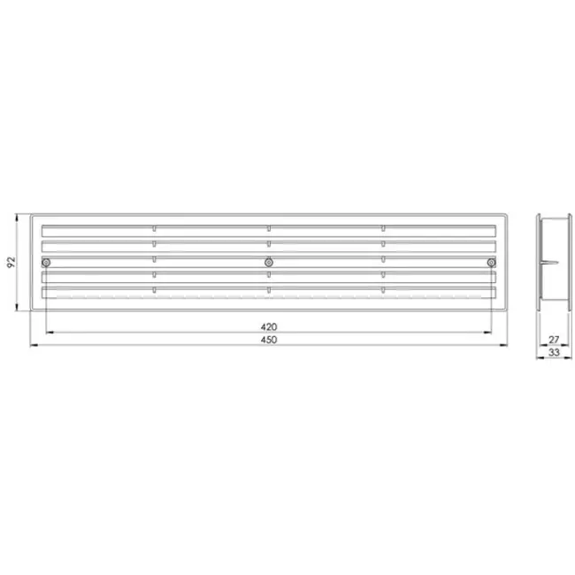 Türgitter Kunststoff Weiß 450x92mm VR459B