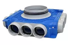 Vent-Axia Uniflexplus Unterverteiler mit seitlichem Anschluss 12 x Ø69mm mit Ø125mm Tülle