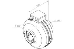 Ruck Rohrventilator 260 m³/h - Ø 100 mm + Elektronischer Regler, stufenlos 1,0 A