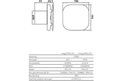 Badlüfter Supra Design - Mit einstellbarem Timer und Bewegungssensor - Vent Axia - Ø 100 mm - 100TM