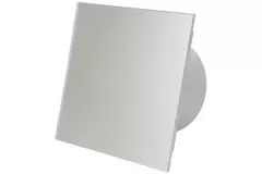 Badlüfter  Ø 100 mm - Front aus satiniert silberem Glas