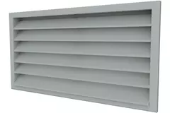 Außenwanddurchlässe 500x400 Stahl mit feststehenden Lamellen - Blank unbeschichtet