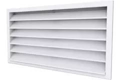Außenwanddurchlässe 800x500 Aluminium mit feststehenden Lamellen - RAL 9003
