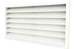 Außenwanddurchlässe 600x500 Aluminium mit feststehenden Lamellen - RAL 9010