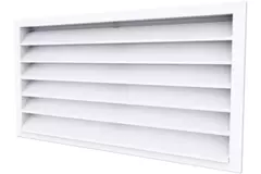 Außenwanddurchlässe 800x600 Aluminium mit feststehenden Lamellen - RAL 9016