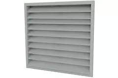 Außenwanddurchlässe 600x600 Stahl mit feststehenden Lamellen - Blank unbeschichtet