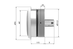 Brandschutzklappe rund 150 mm mit Lüftungsventil - E-BFDC V EI120S D150