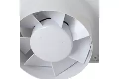Badezimmerventilator Ø 100 mm mit Zeitschaltuhr und Einschaltverzögerung – Glasfront in Satin-Silber