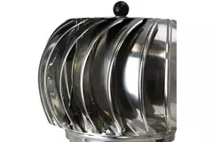 Windbetriebener Dachventilator Edelstahl mit Haube inkl. Dachplatte - 180m³/h