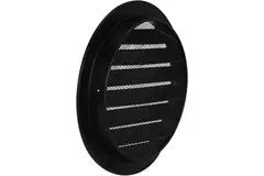 Aluminium Außenluft Mauer/Wand-gitter rund-Ø 150mm-schwarz