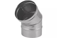 Ofenrohr Ø 100 mm Edelstahl einwandiger Bogen 45°
