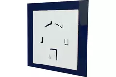Air Roxy Badlüfter mit Anschlussdurchmesser 100 mm mit Timer und verzögertem Start - Front aus blauem Kunststoff