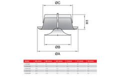 Entlüftungsventil 125 mm Metall - E-DVS125 RAL9005 30% glänzend