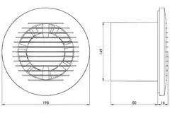 Badlüfter Ø 150mm weiß rund - EA150