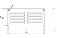 Metallgitter 200x100mm schwarz - MR2010M - RAL9005