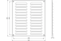 Lüftungsgitter Metall 260x280 mm aluminium - MR2628Al