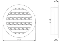 Gitter aus Aluminiumlegierung Ø160 braun - MRA160B - RAL8016