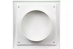 Fassadengitter Kunststoff mit Rückschlagventil 190x190 mm durchmesser 125 mm Weiß - ND12FV