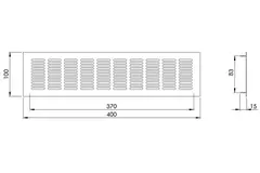 Aluminium-Sockelgitter – gebürstetes Kupfer, L = 400 mm × H = 100 mm – RA1040G