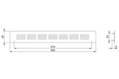 Aluminium-Sockelgitter – gebürstetes Kupfer, L = 300 mm × H = 40 mm – RA430G