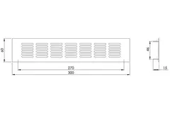 Sockelgitter Aluminium Silber 300x60mm RA630S