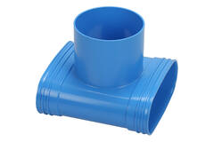 Wavin Ventiza T-Stück PVC oval 235x80 mm mit Durchmesser 160 mm M/M/M