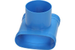 Wavin Ventiza T-Stück PVC oval 235x80 mm mit Durchmesser 160 mm M/M/M