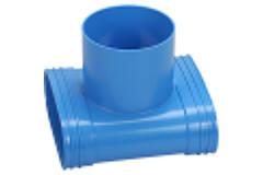 Wavin Ventiza T-Stück PVC oval 235x80 mm mit Durchmesser 160 mm M/M/M