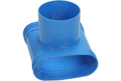 Wavin Ventiza T-Stück PVC oval 235x80 mm mit Durchmesser 160 mm M/M/M