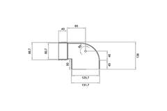 Wavin Ventiza Endstück 90 Grad PVC oval 195x80x50 mm mit Durchmesser 125 mm M/M