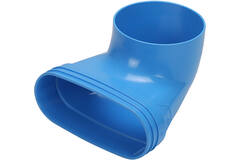 Wavin Ventiza Endstück 90 Grad PVC oval 195x80x50 mm mit Durchmesser 125 mm M/M