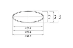 Wavin Ventiza Endkappe PVC oval Kanal 235x80 mm